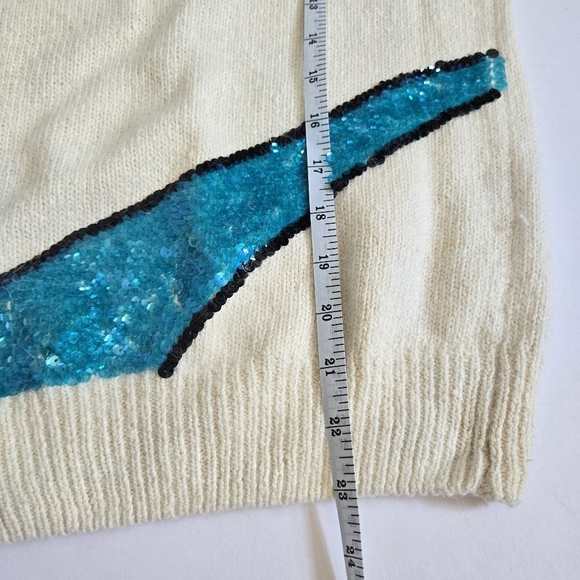 VTG Extra energy by de rotchild sequins wearable art silk angora wool sz M - Picture 7 of 8